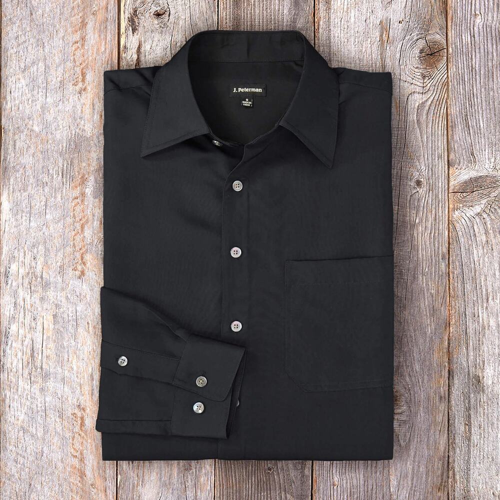J. PETERMAN Men's JG John Garfield Silk Shirt in Black